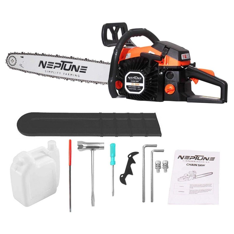 Neptune 58 CC 3.5 HP Magnesium Body Petrol Chainsaw with 22 inch Cutter Bar