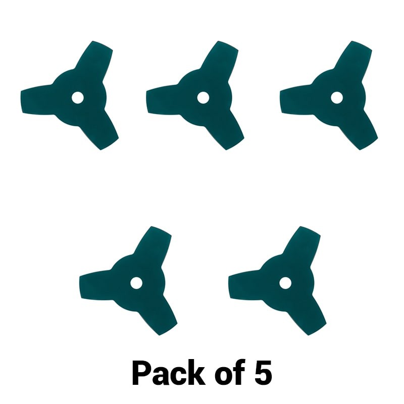Black Heavy Duty 3 Teeth Blade for Grass/Brush Cutter Machine (Pack of 5)