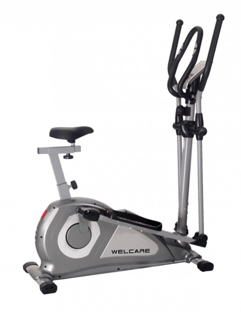 WELCARE Elliptical Cross Trainer WC6020 with seat, Hand Pulse Sensor, LCD Monitor, Adjustable Resistance for Home Use