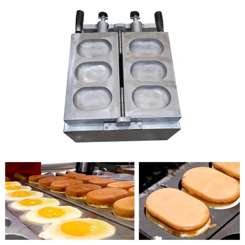 Commercial Gas Operated 3 Pcs Egg Bread/Burger Maker Machine