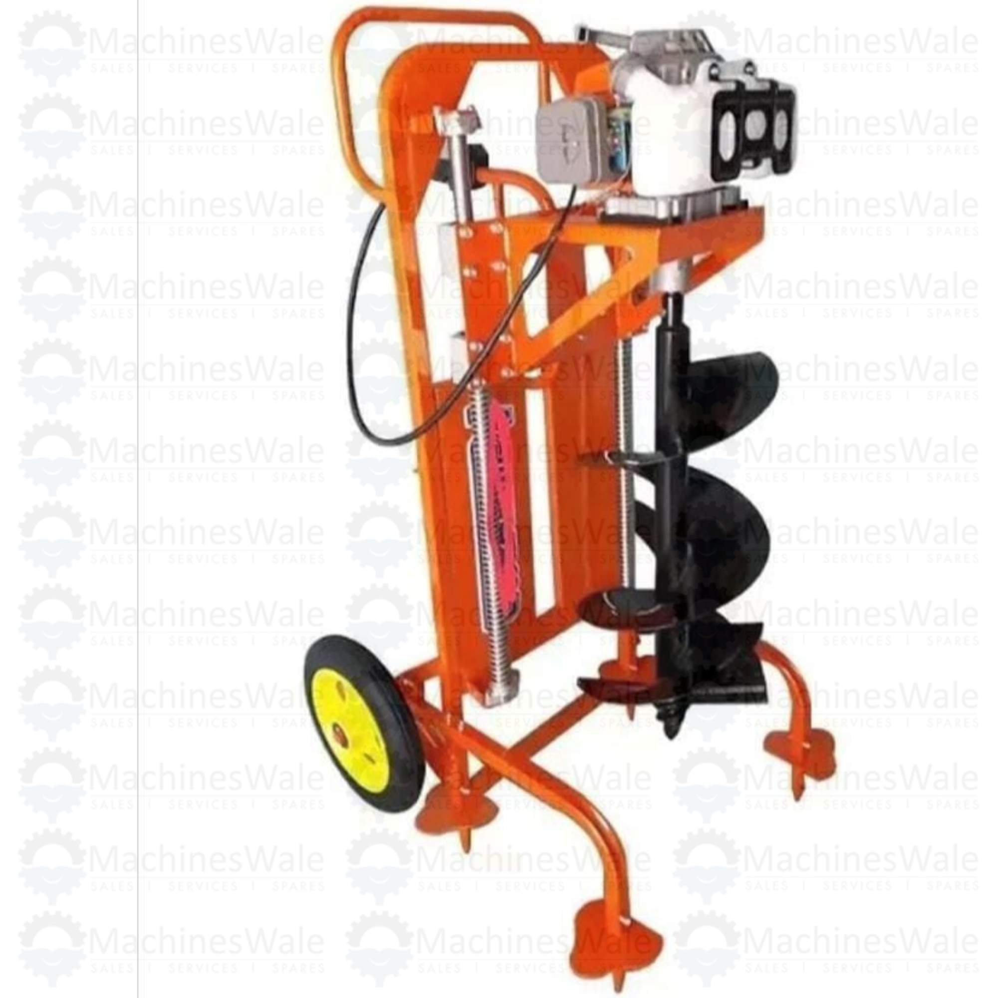 REALLY 63cc Trolley Stand Petrol Earth Auger with Wheels