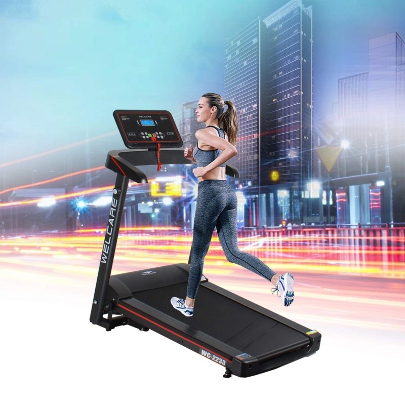 WELCARE WC2233, Motorized Folding Treadmill with LCD Display, 2.5Hp Peak DC Motor, 12 Preset Programs Perfect for Home Use